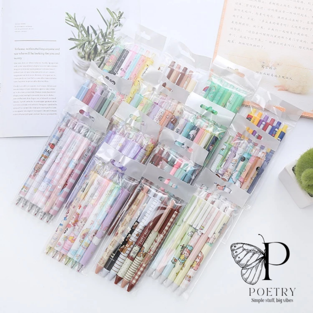

Set 6 Pulpen Gel Mekanik 0.5mm | Ballpoint Mekanik Imut
