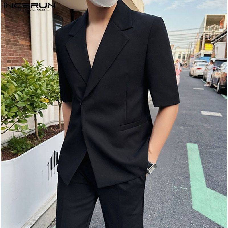 blazer pria tangan pendek - jas pria tangan pendek - blazer pria korea stayle - blazer - jas kerja p