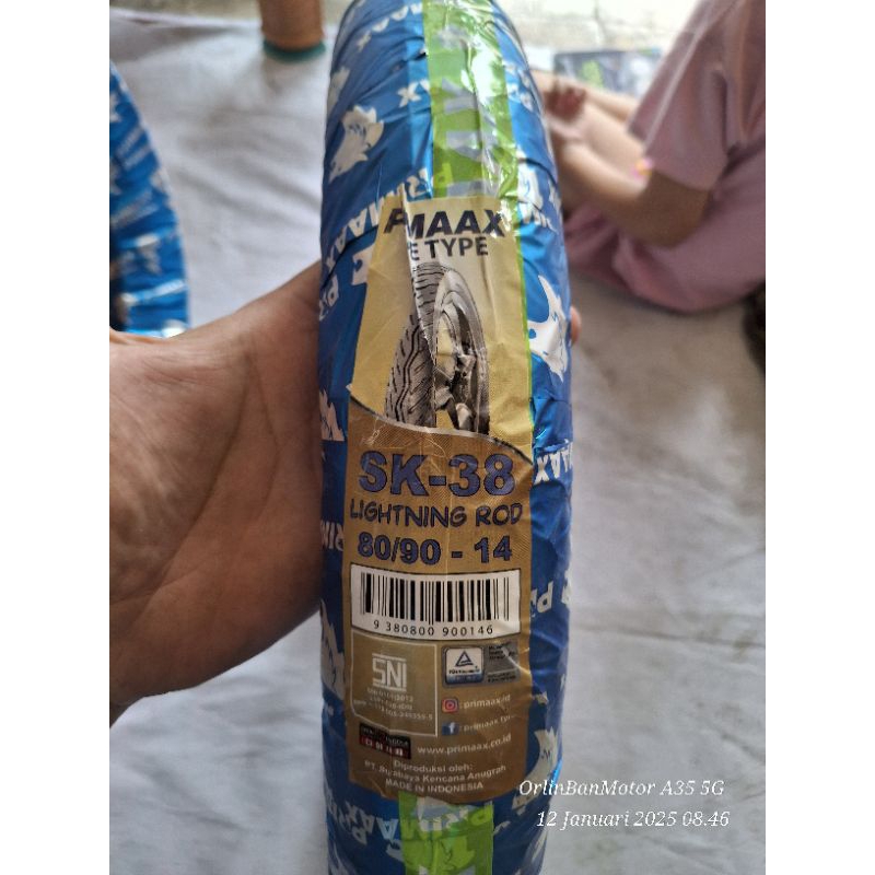 BAN PRIMAX SK38 80/90-14 TUBE TYPE/BAN DEPAN VARIO110/BAN NON TUBLES DEPAN BEAT KARBU/BAN BELAKANG M