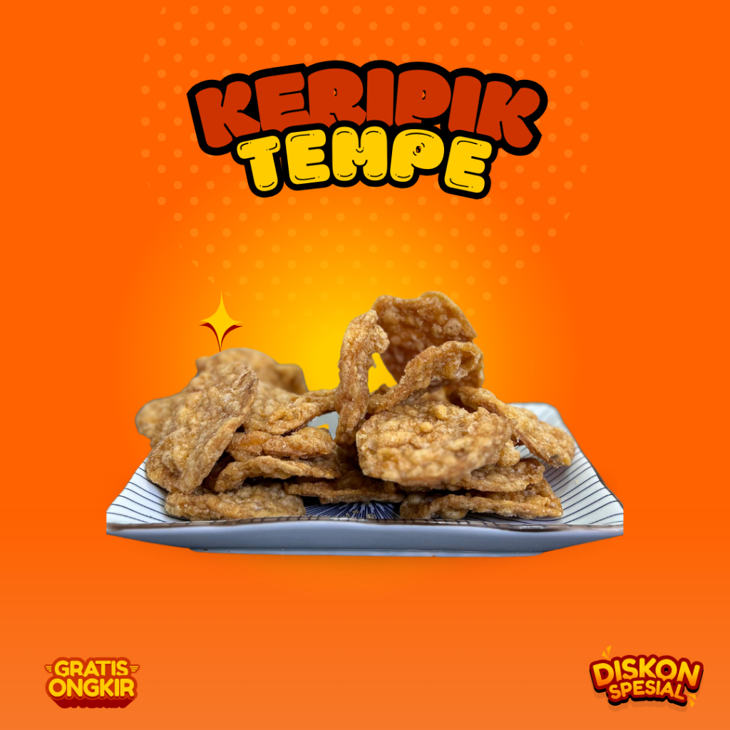 

Keripik Tempe Original/Goreng Tempe Khas Kripik Snack Food Camilan Asin Makanan Cemilan Pedas