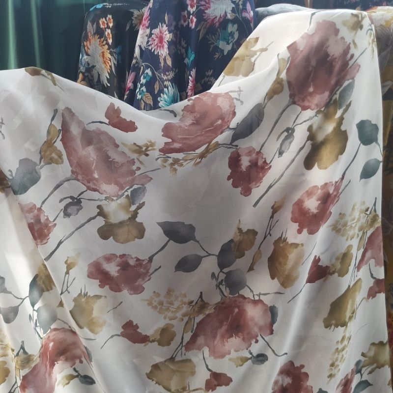 kain sifon motif | Harga/0,5 m | kain sifon meteran | kain sifon sutra | bahan sifon premium meteran