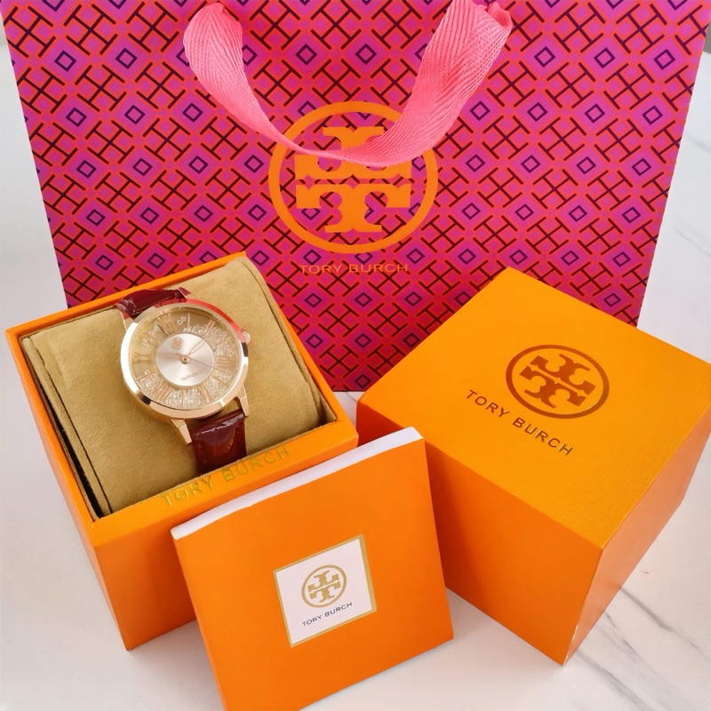 Jam Tangan Ledies Tory Burch Diamond Dial Tali Super Premium Kulit