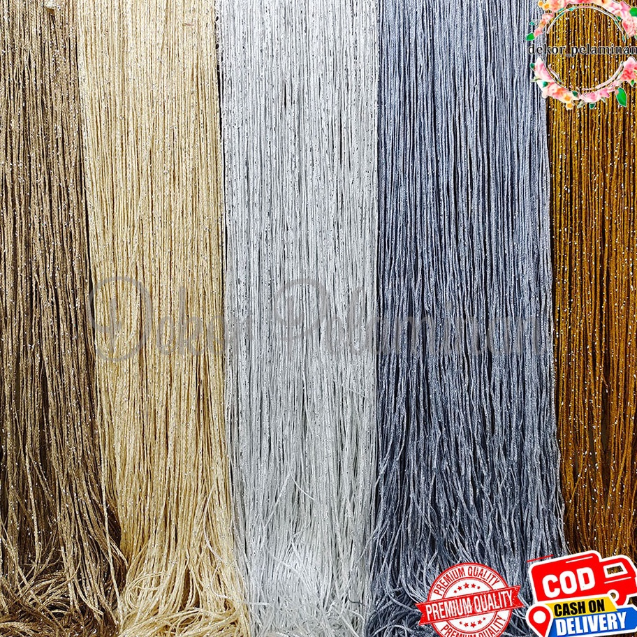 New  COD TIRAI BENANG GLITER UKURAN 1 X 3 M  TIRAI PINTU  KAMAR  BLINGBLING DEKORASI PERNIKAHAN