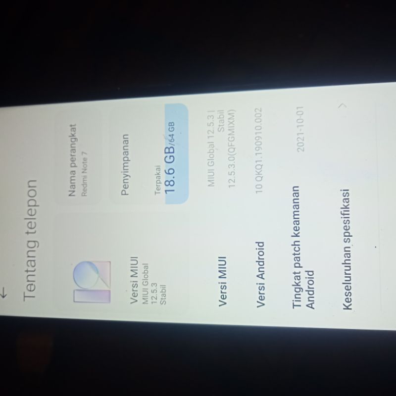 hp redmi note 7 ram 4/64