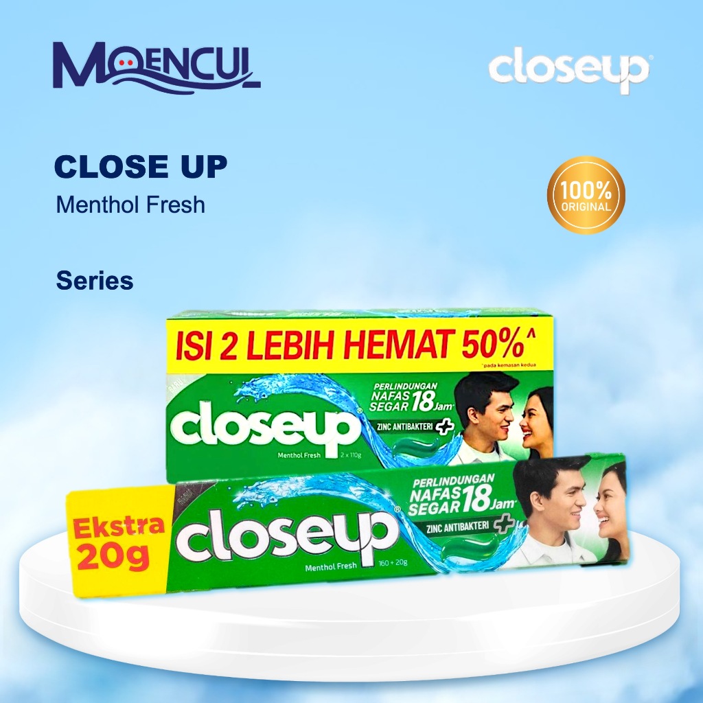 Pasta Gigi  Close Up Menthol Fresh 160+20gr & 110gr x 2 / Odol Close Up Menthol Fresh / Moencul