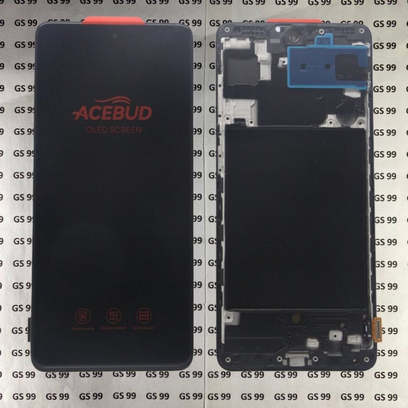LCD SAMSUNG GALAXY A71 OLED + FRAME BLACK (BIG GLASS BISA FINGERPRINT) SAMSUNG A715 / A715F OLED ACE
