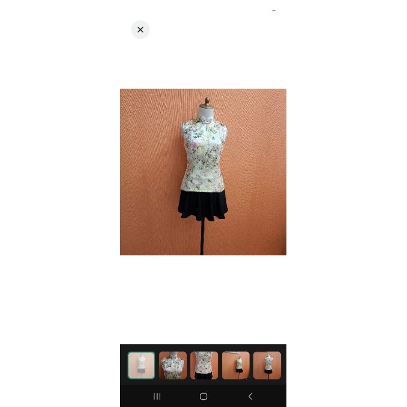 atasan cheongsam wanita kuning gold M cewek MEWAH kutung cute