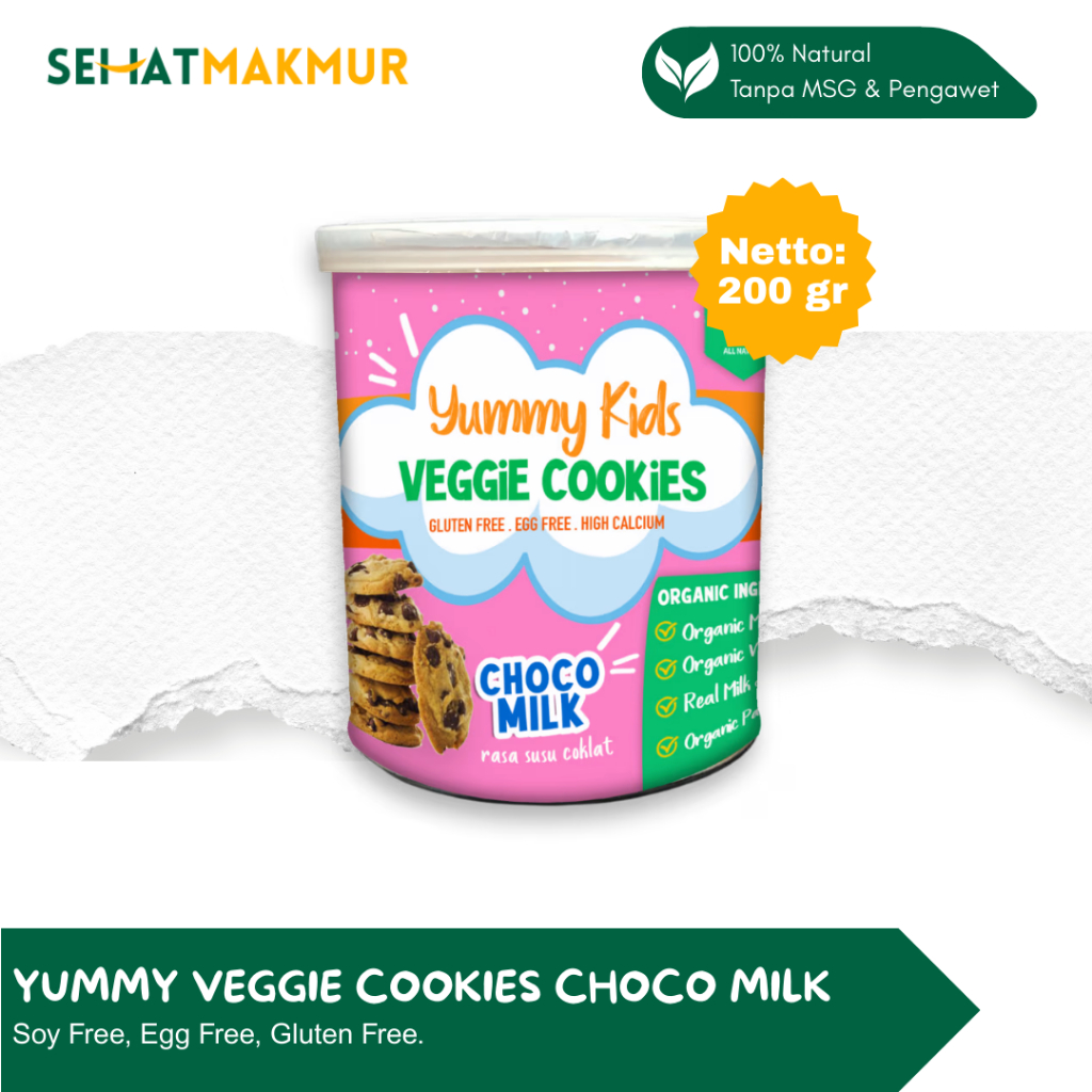 

Pelangi Healthy Cookies - Yummy Kids Veggie Cookies Choco Milk(Cookies sayur susu organik gluten free, egg free)