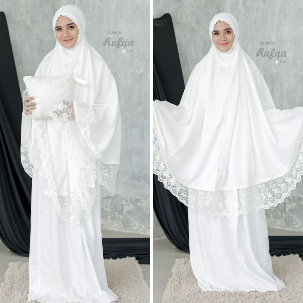Mukena Putih Tulang Mukena Putih Polos Mukena Katun Premium Mukena Nyaman dan Adem Mukena Simpel Muk