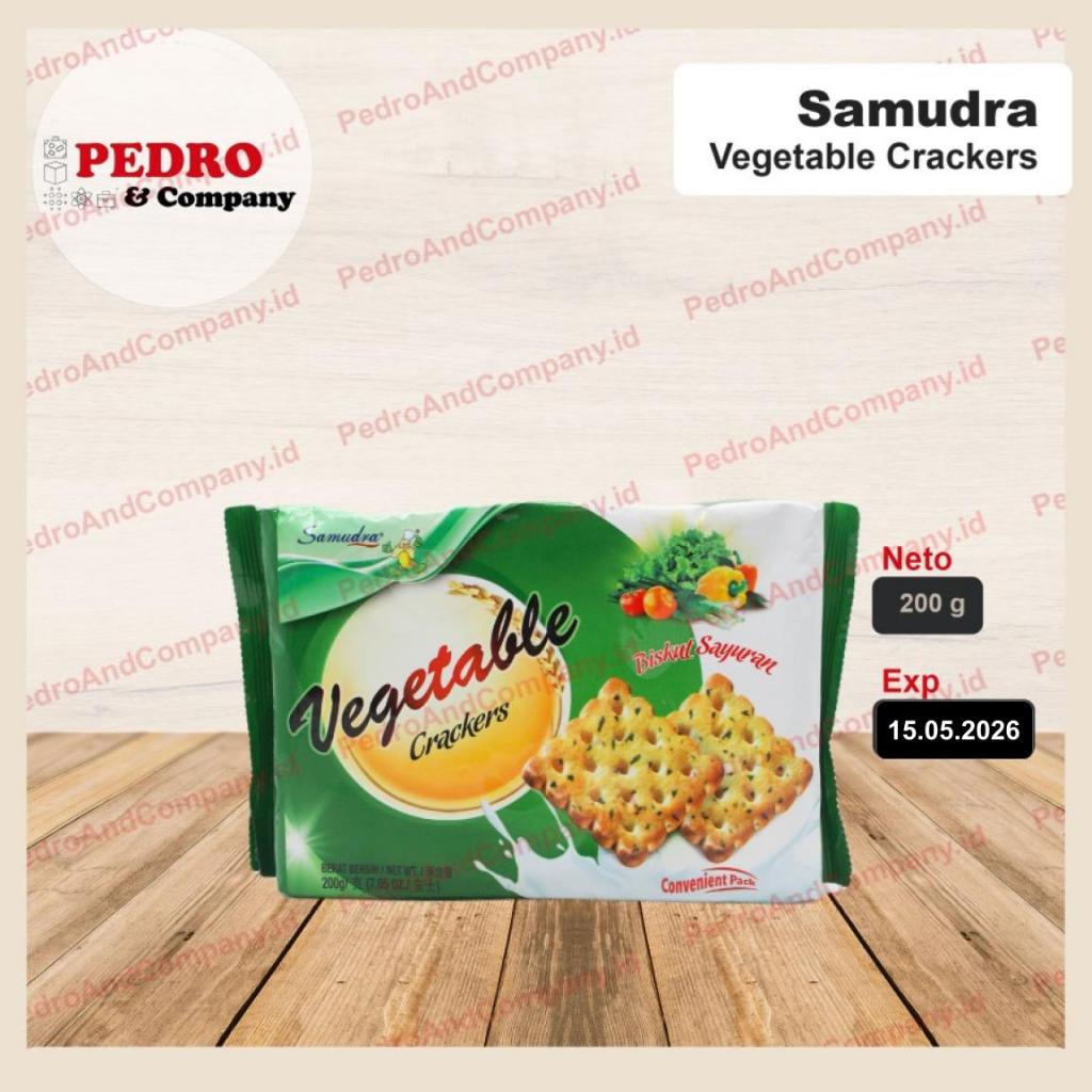 

Samudra vegetable crackers 200 gram biskuit sayuran vegetarian biscuit