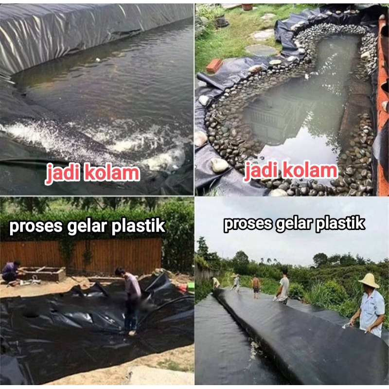 HDPE PLASTIK  TAMBAK UKURAN LEBAR 6 METER TEBAL 300 MICRON TAMBAK GARAN TAMBAK UDANG TERPAL PLASTIK 