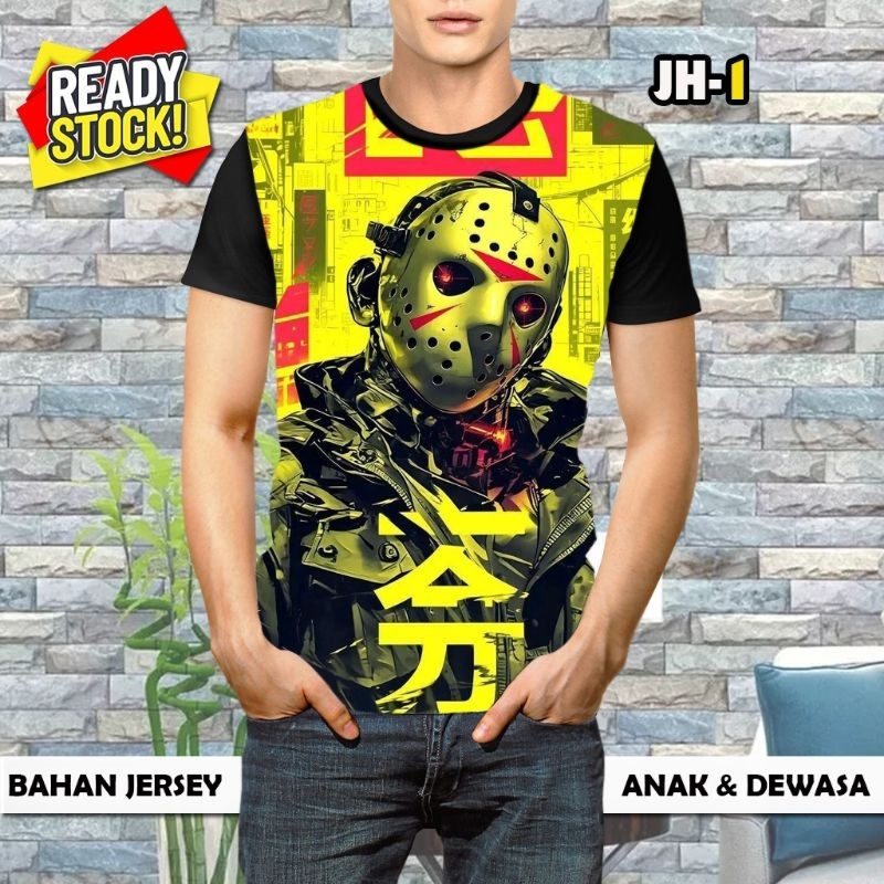 Kaos Karakter Tokoh jahat Jason Voorhees  Baju Antagonis Keren gambar 3D