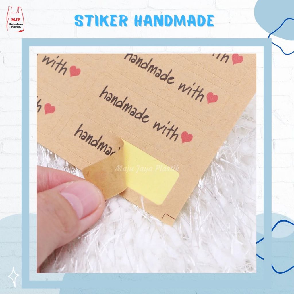 

Stiker Handmade Segel Box Label Dus Made With Love isi 12 PCS