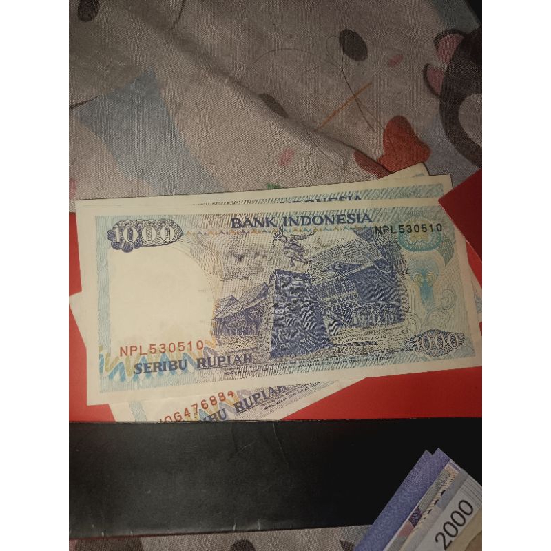 uang kertas kuno 1000 tahun 1992