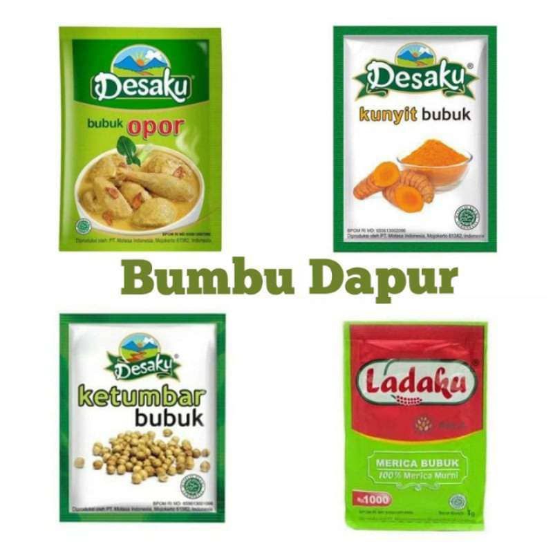 

bumbu dapur bubuk,merica,bawang putih, ketumbar,cabe merah