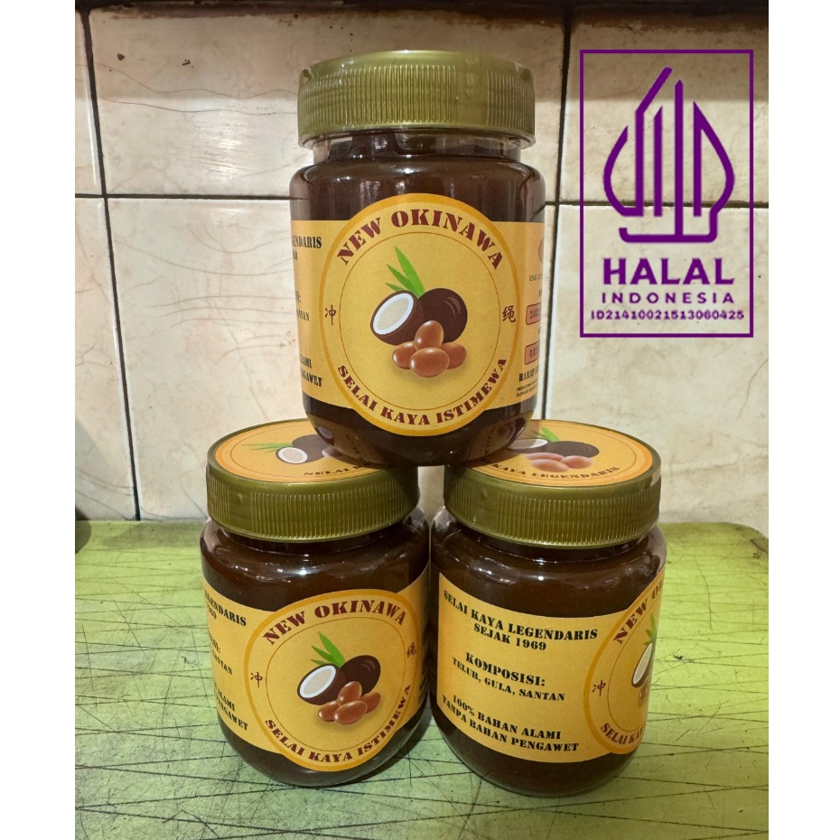 

250gr Selai Kaya Srikaya New Okinawa Halal Home made Gluten Free Kicang Bakcang 100% Bahan Alami Tanpa Bahan Pengawet Fresh 200gr
