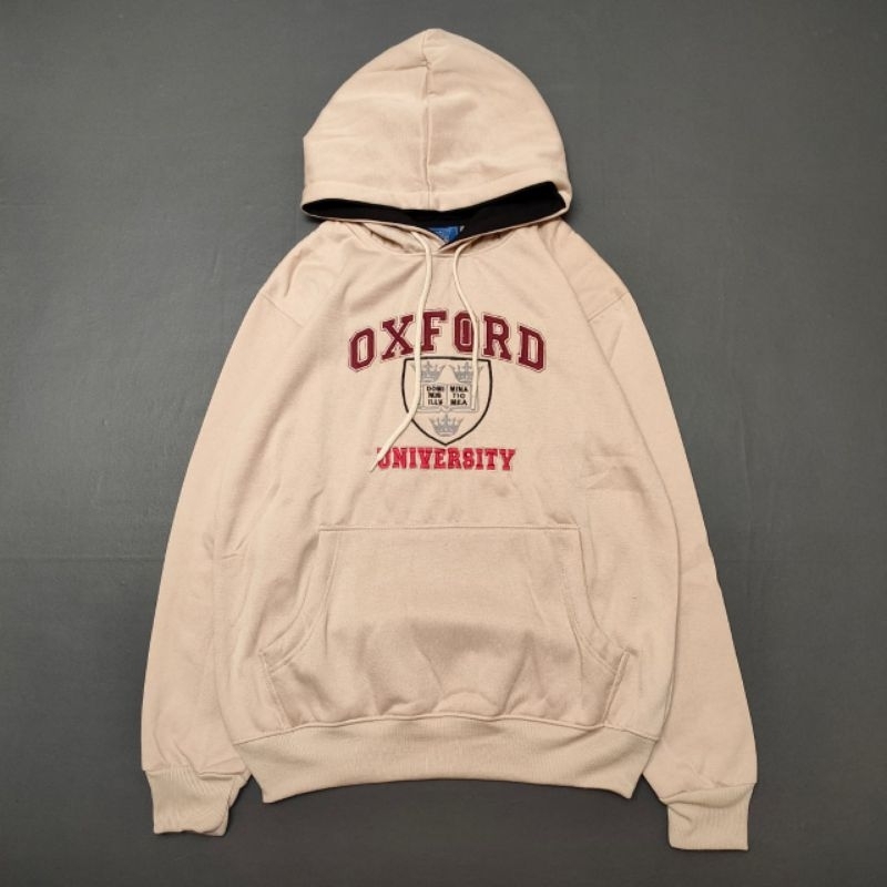 HOODIE OXFORD UNIVERSITY EMBORID KREM