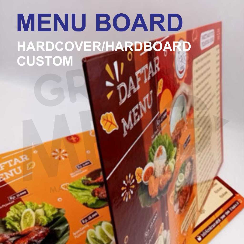

Cetak Menu Board, Menu Hardcover, Handmenu custom