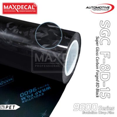 MAXDECAL 9600 SGC F8D15 CARBON FORGED 8D BLACK Super Gloss Evolution Wrap [ROLL]