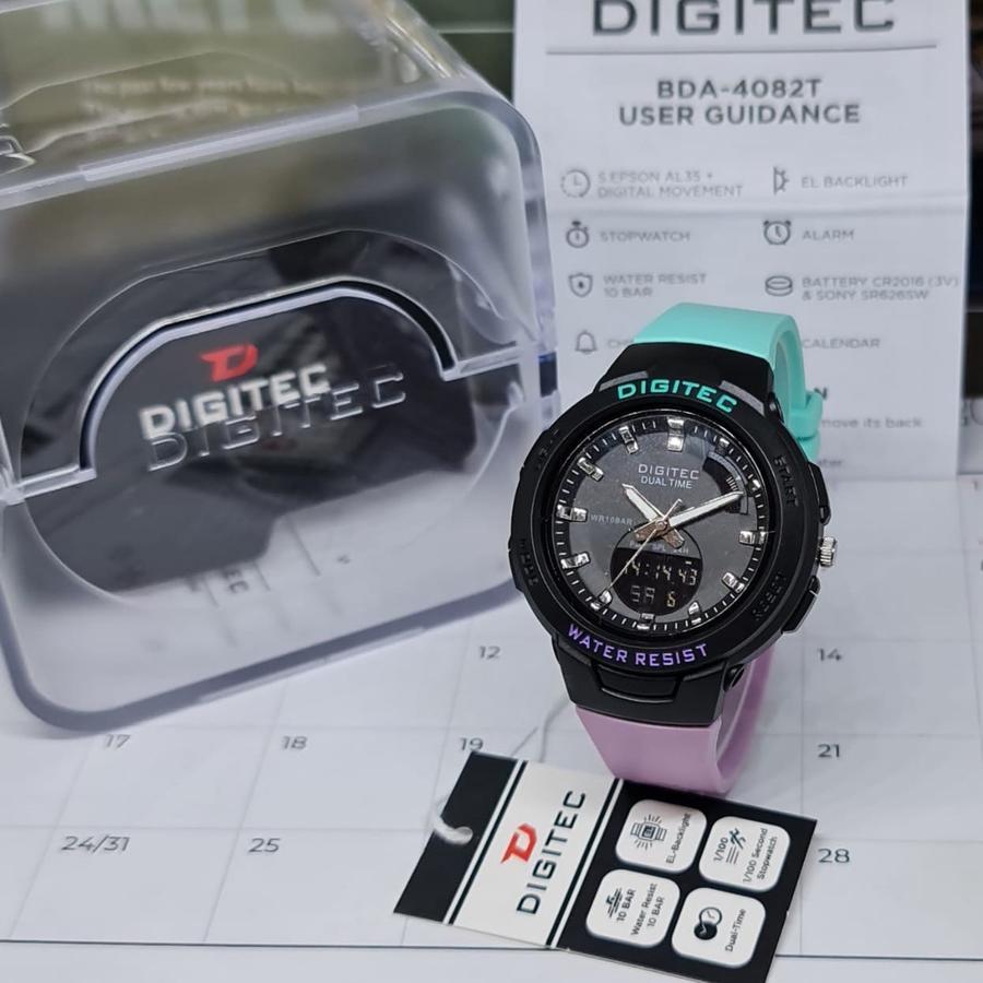 Jam Tangan Pria DIGITEC BDA-4082T/3082T Dual Time DG 4082 DG 3082