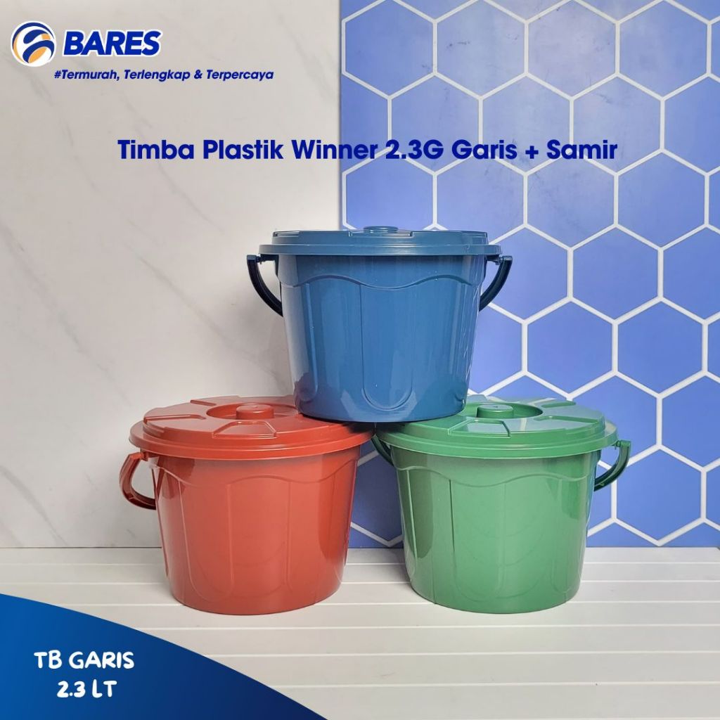 Timba Samir Plastik Garis 2.3 GL / Baskom Hajatan +Samir Ember Sekat Souvenir Timbo Selametan Tempat