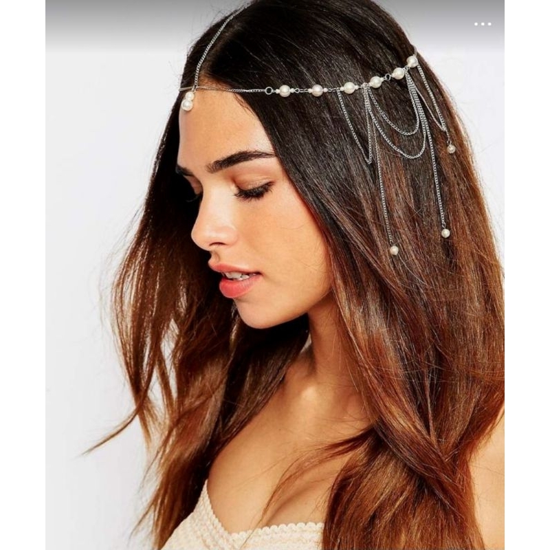 Aksesoris Dahi Tema Fairy Aksesoris Kepala Hiasan Kepala 2 Mutiara Depan