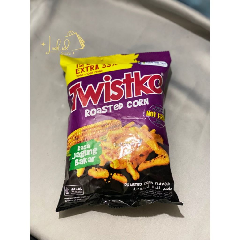 

Twistko Roasted Corn Snack Camilan Makanan Ringan Rasa Jagung Bakar 40gr