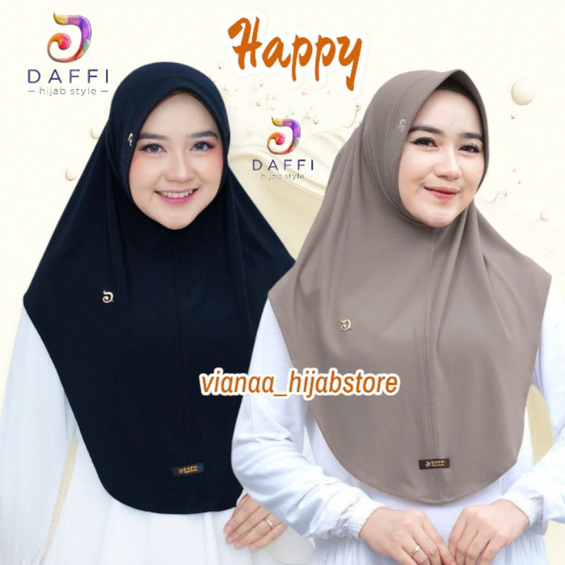 Daffi Hijab | Daffi Happy | Bergo Happy Terlaris Original By Daffi