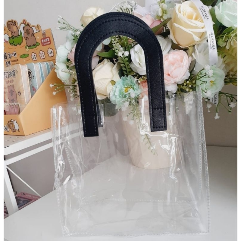 

Tas Mika Transparant/Tas Mika PVC Transparant/Tas Mika Souvenir Ulang Tahun Bening/ Goodie Bag