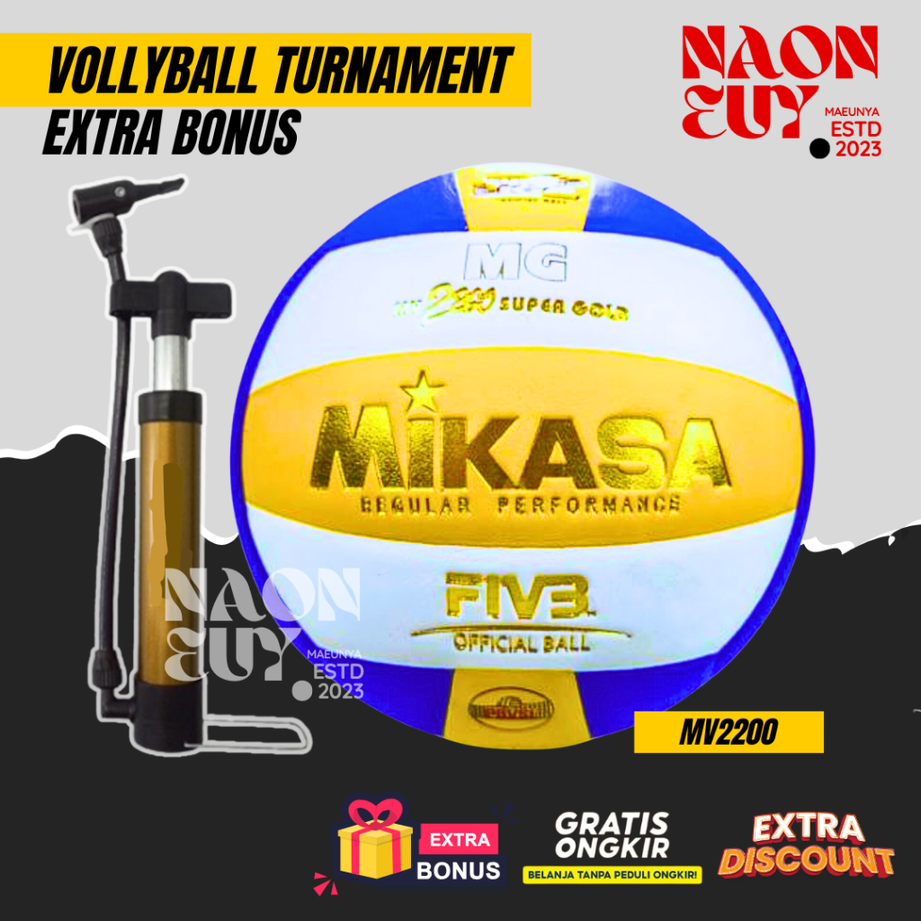 MIKASA Bola voli MV 2200 SUPER GOLD bola voli mikasa import