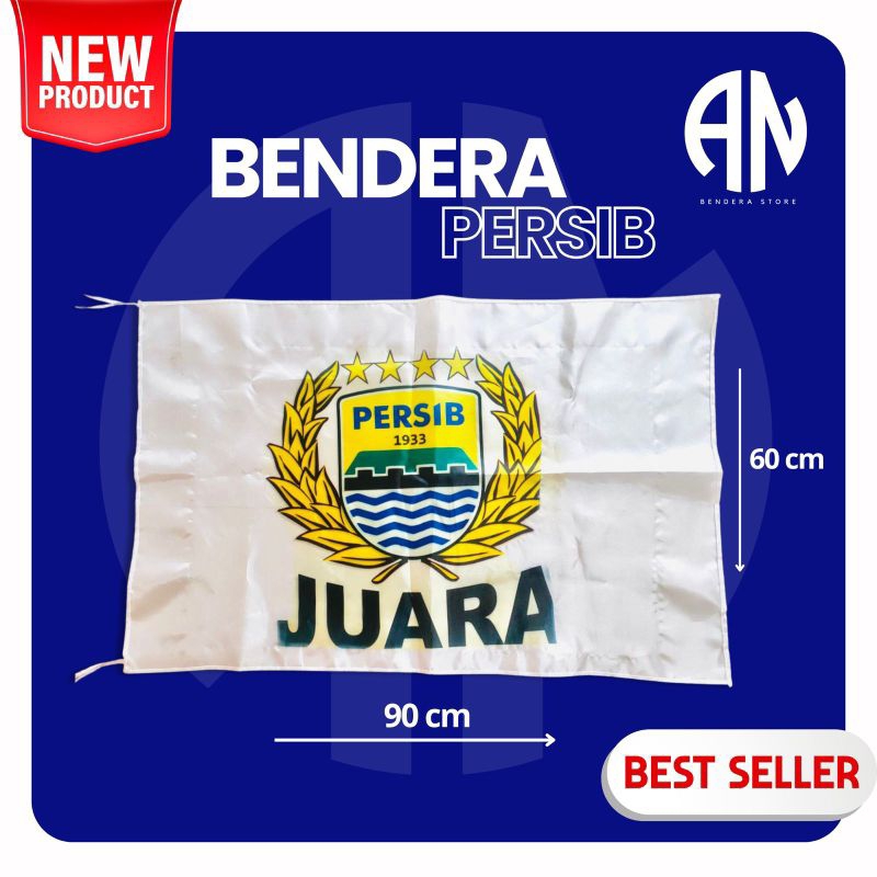 BENDERA PERSIB BANDUNG JUARA /BENDERA PERSIB BANDUNG JUARA UKURAN 90X60/BENDERA PERSIB BANDUNG TERMU