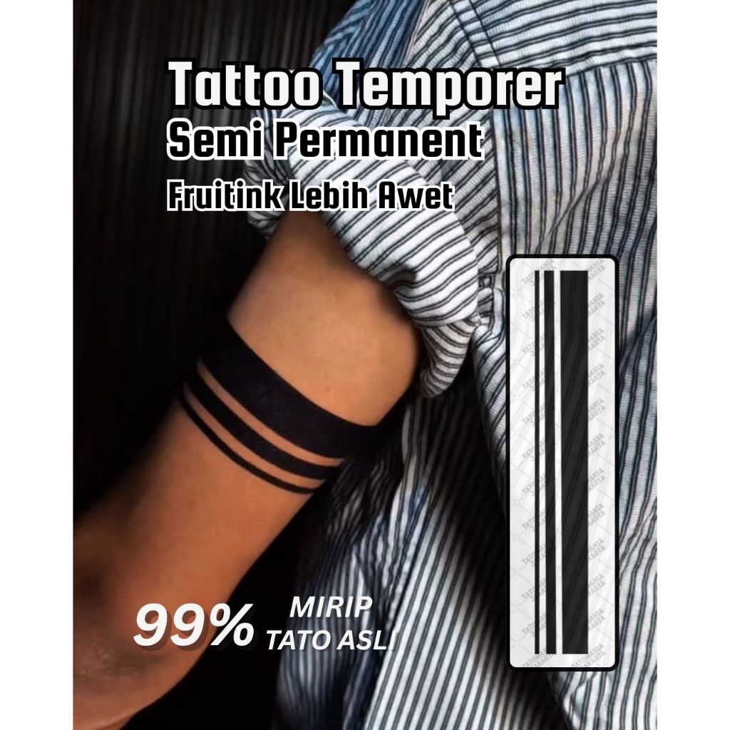 PAPERTATO - Tato Lingkar Tangan anti air / Stiker tato semi permanen anti air Seri ABM UK 30x4,5/ ta