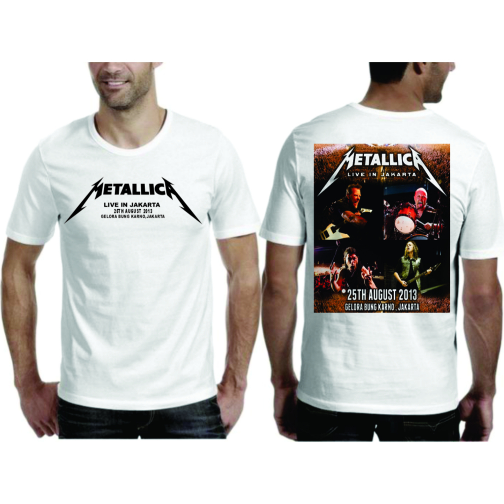 METALLICA Live in Jakarta Kaos Distro Vintage T shirt Anak dan Dewasa Band Rock Metal Trash