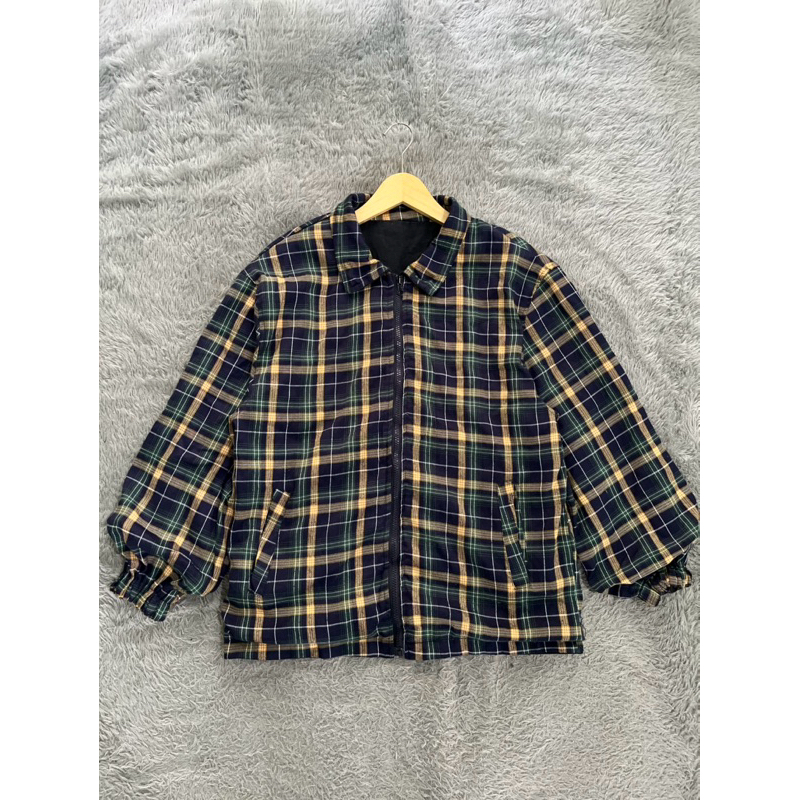 JAKET CASUAL VINTAGE TARTAN BOLAK BALIK