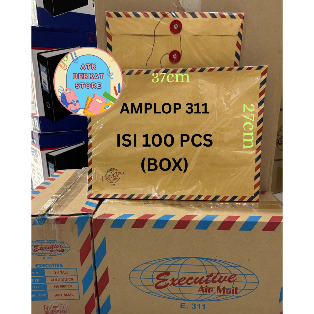 

[100 pcs] Amplop Coklat Air Mail Tali Executive 311