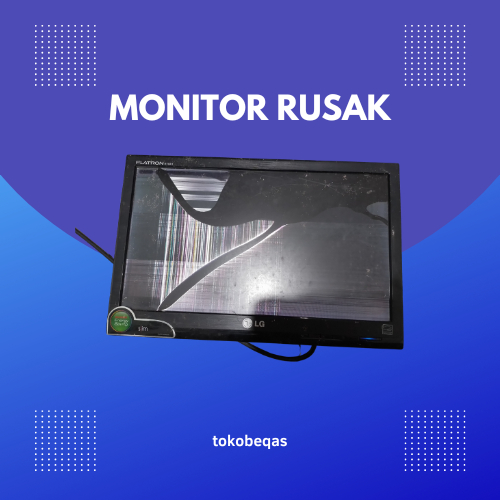 monitor lg flatron e1641s-pn layar pecah mesin oke bahan kanibalan