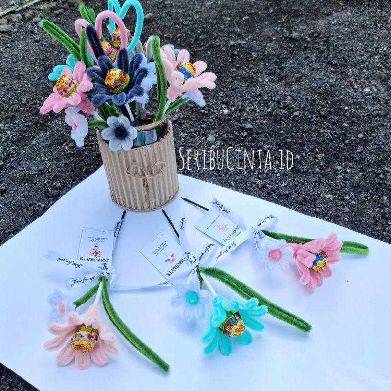 

Candy Gift Chupa Chups | Flower Gift | Pipe Cleaner Flower | Buket Permen | Single Buket | Single Flower
