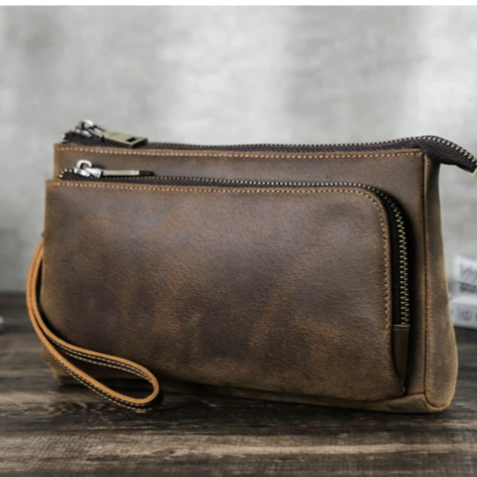 Tas Genggam Kulit Asli Pria Kulit Asli 100%