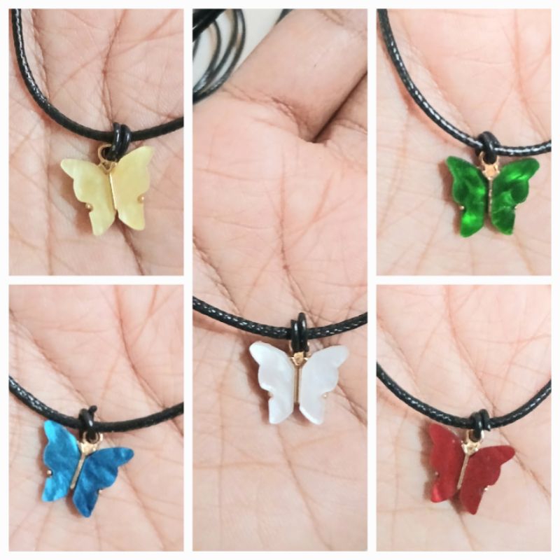 Gelang hitam aesthetic korea polos / gelang tali korea kupu kupu aesthetic vintage style / gelang hi