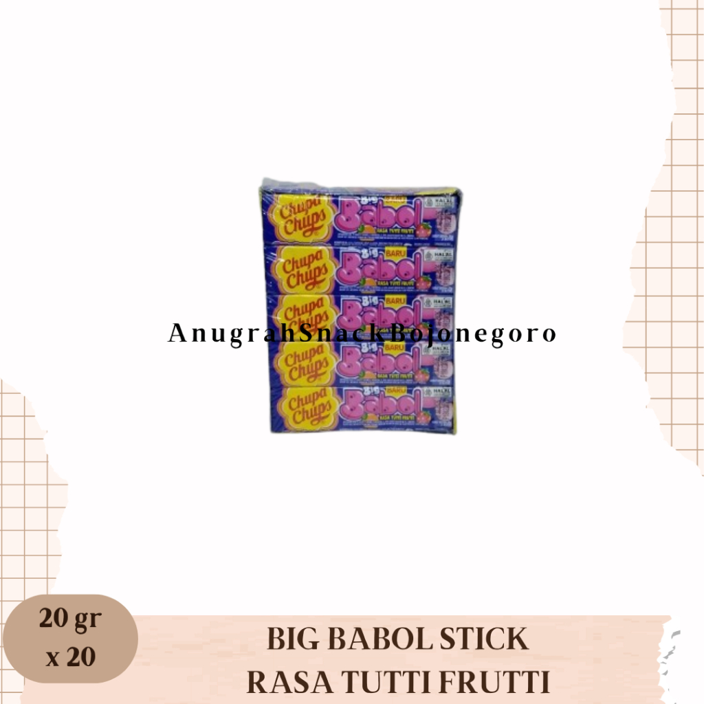 

Permen Karet Big Babol Stick Rasa Tutti Frutti 20gr x 20