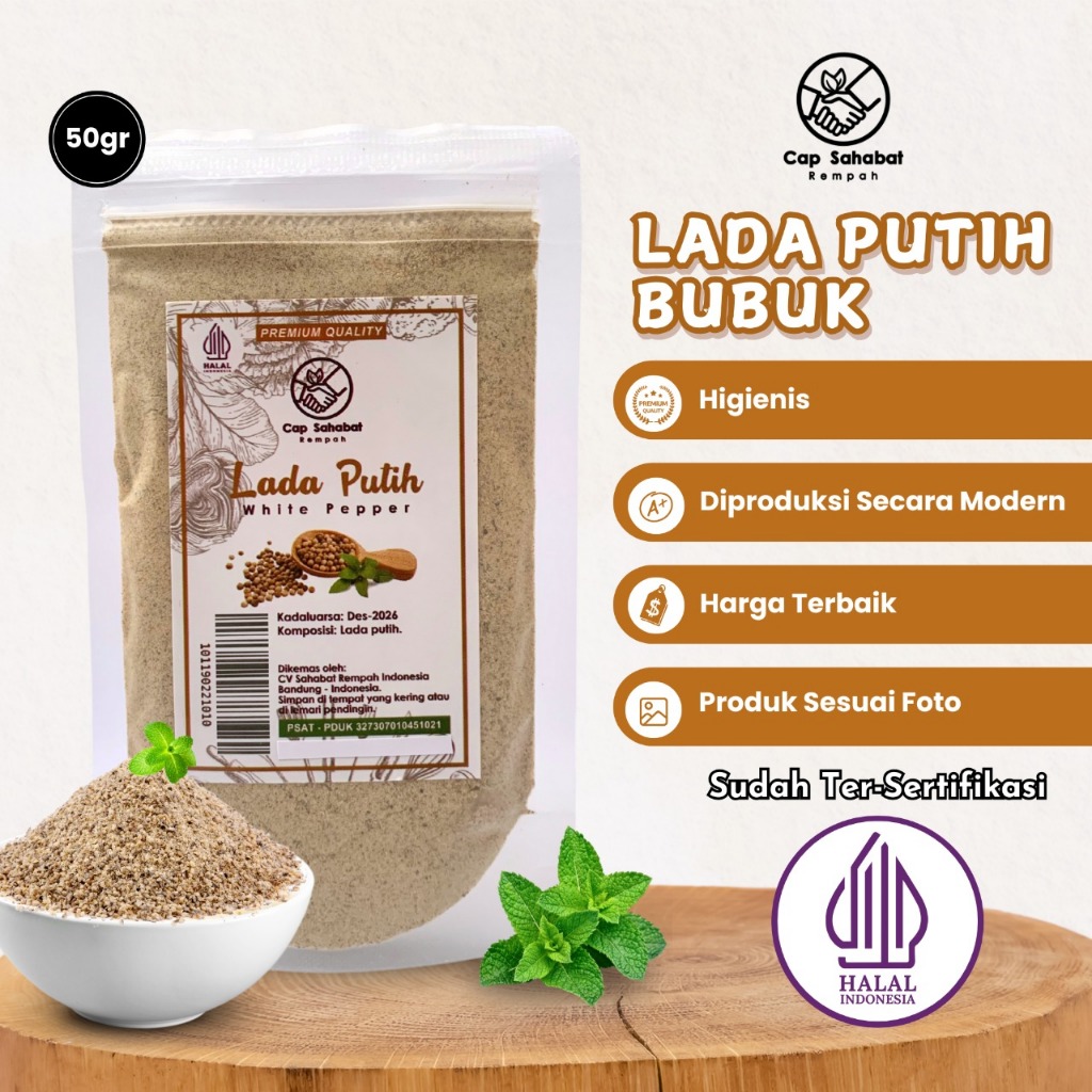 

Cap Sahabat - Merica Lada Putih Bubuk Ground White Pepper 100% PREMIUM QUALITY