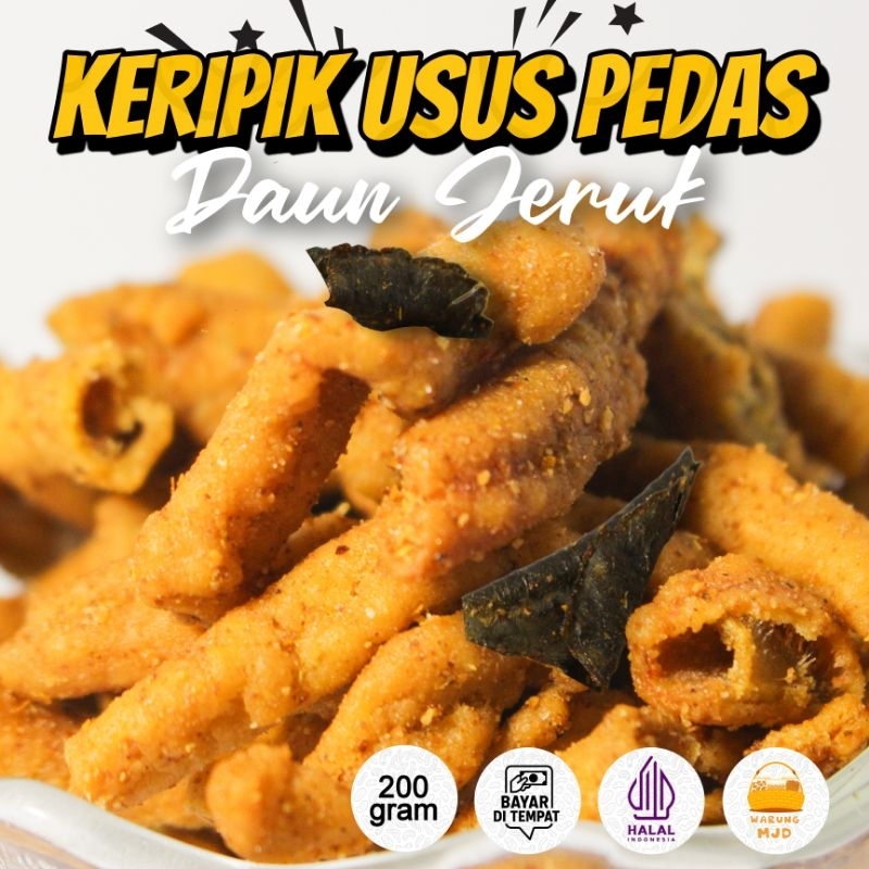

Keripik Usus Pedas Daun Jeruk 200gr – Gurih, Renyah, Halal | WARUNG MJD
