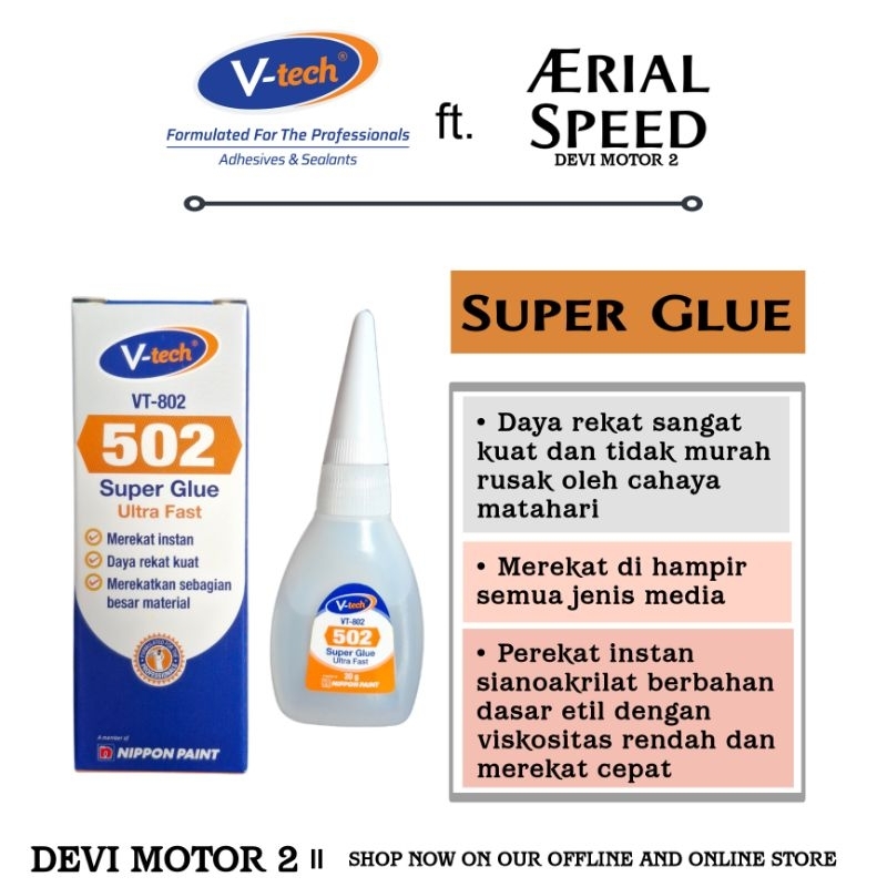 

V-Tech - 502 Super Glue Ultra Fast Nippon Paint (Lem Korea)
