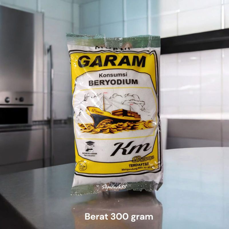 

GARAM KM PRISMA KEMASAN 300 GRAM / GARAM BERYODIUM / GARAM MASAK / BUMBU DAPUR / GAREM
