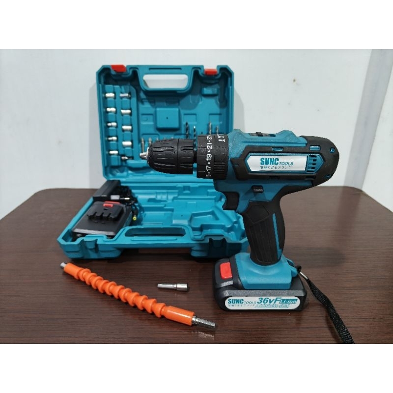 Cordless drill 36V bor baterai sunc tools