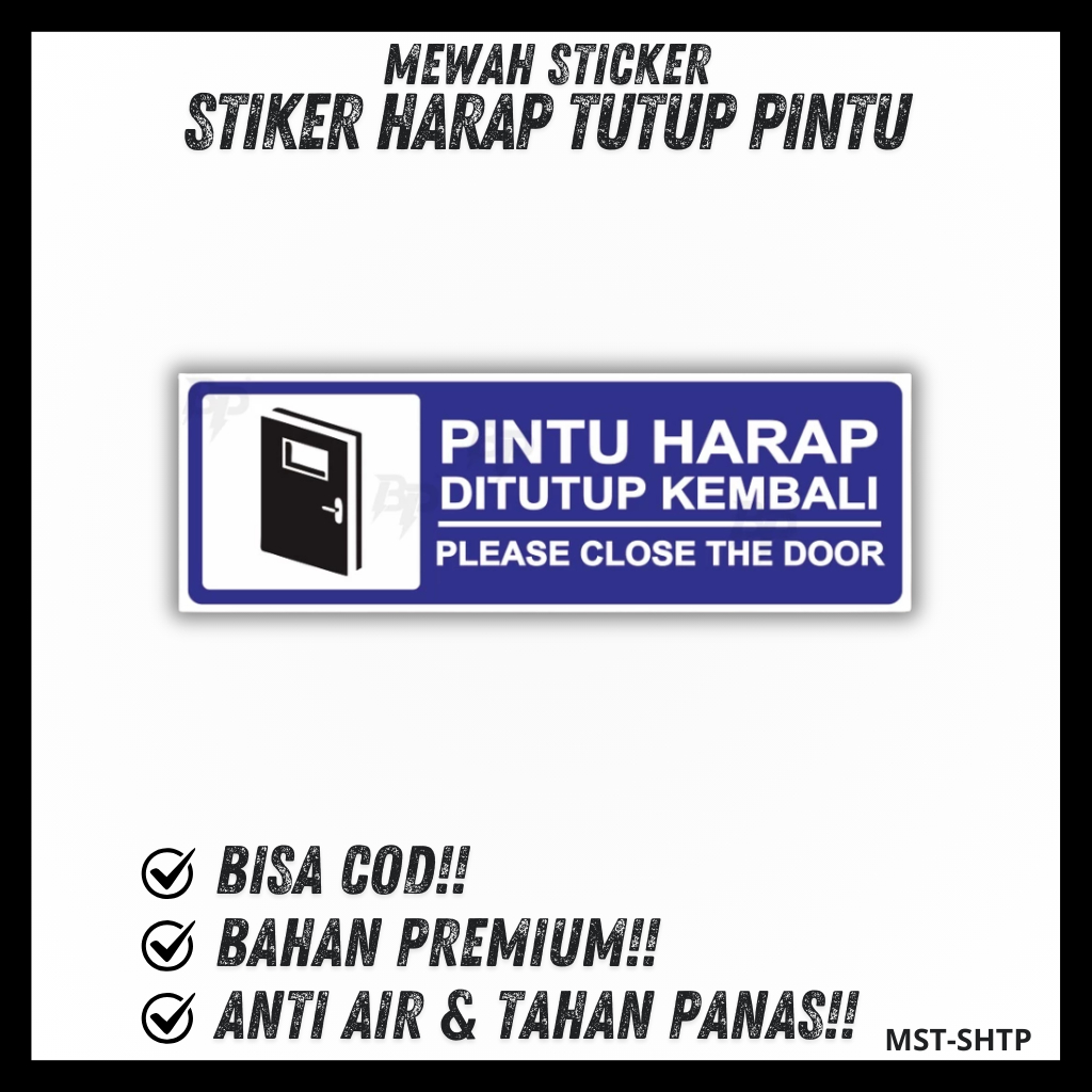 

Sign Sticker label pintu harap ditutup kembali / stiker pintu tutup kembali / sticker pintu / sticker tutup pintu