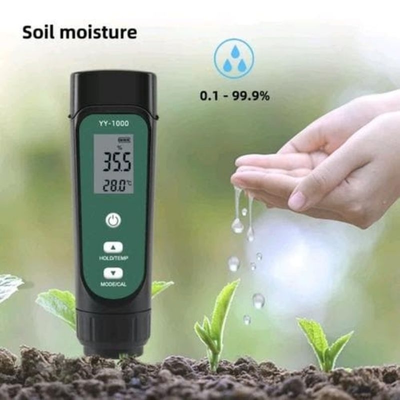 YY-1000 Tester Tanah 3 In 1 Soil EC Temperature Meter Moisture BckLigh
