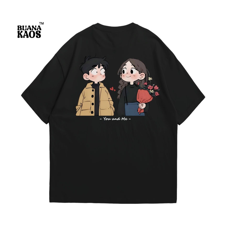 Baju Kaos Couple Pacar anime Lengan Pendek premium / Tshirt Couple Pasangan Cowok Cewek