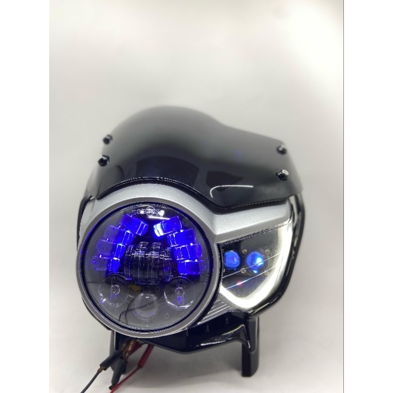 Lampu Depan tiger PC set daymaker 5.75 inch d2 laser dan alis