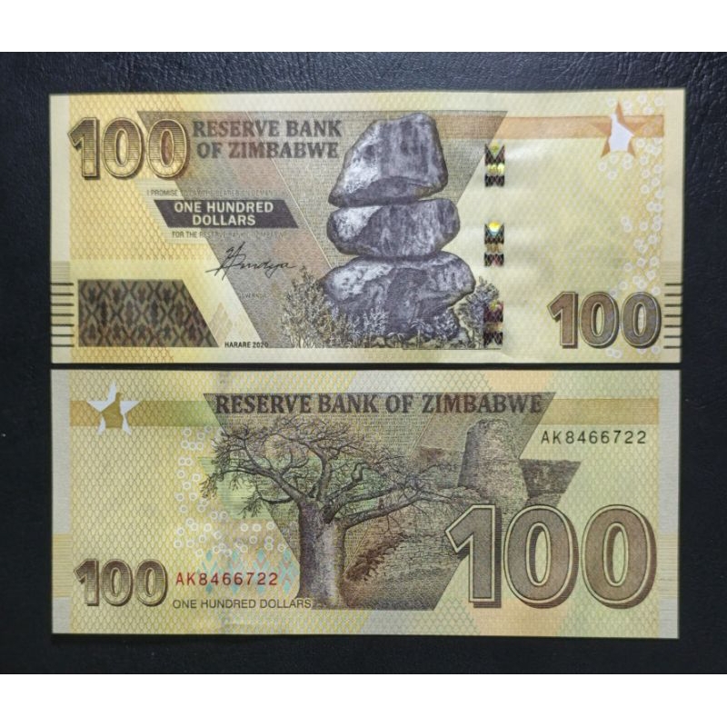 Uang Kertas Asing Zimbabwe 100 dolar